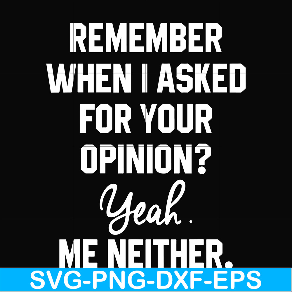 NCRM0145-Remember when i asked for your opinion yeah me neither svg, png, dxf, eps digital file NCRM0145.jpg