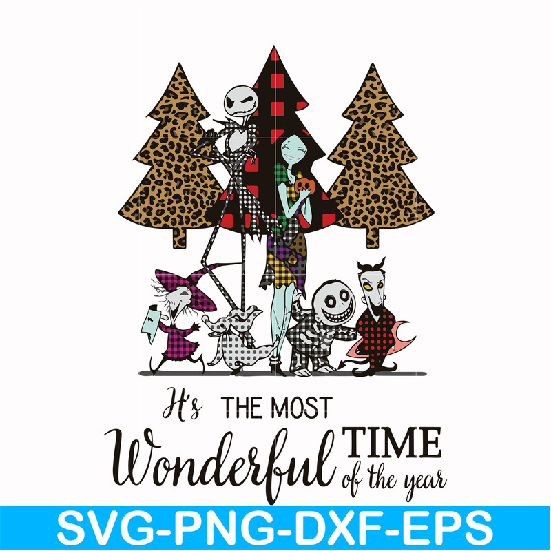 NCRM1607201-Its the most wonderful time of the year svg, Skellington And Sally svg, png, dxf, eps digital file NCRM1607201.jpg