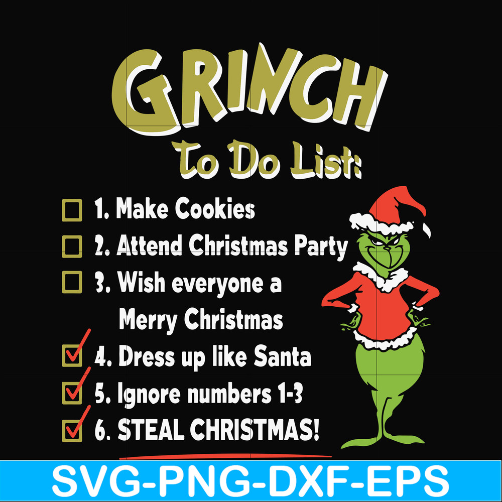 NCRM16072010-Grinch to do list svg, christmas svg, png, dxf, eps digital file NCRM16072010.jpg
