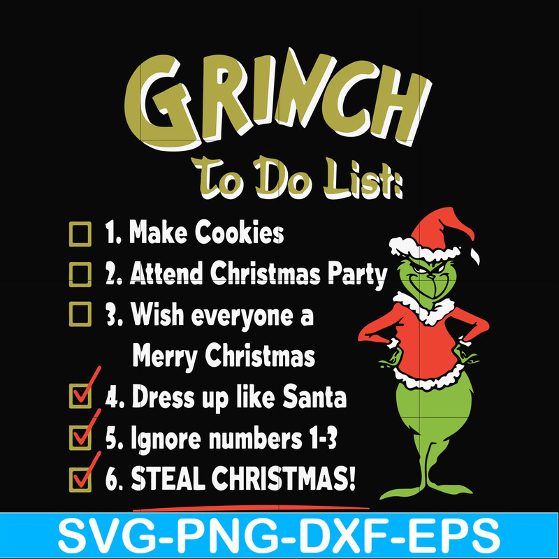 NCRM16072010-Grinch to do list svg, christmas svg, png, dxf, eps digital file NCRM16072010.jpg
