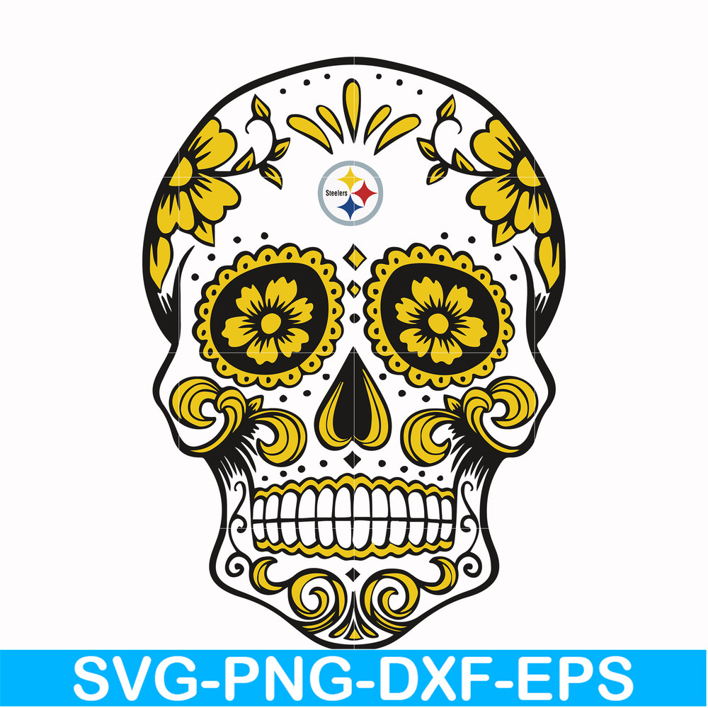 NFL0000172-Steelers skull, svg, png, dxf, eps file NFL0000172.jpg