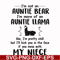 FN000228-I'm not an auntie bear I'm more of an auntie llama but I'll kick you in the face if you mess with my niece svg, png, dxf, eps file FN000228.jpg
