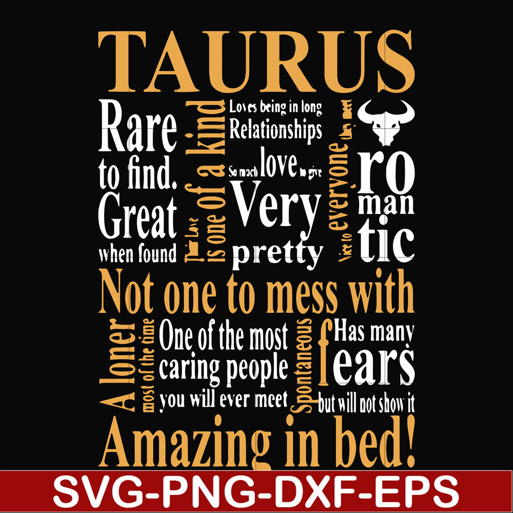 FN000375-Taurus rare to find not one to mess with amazing in bed svg, png, dxf, eps file FN000375.jpg