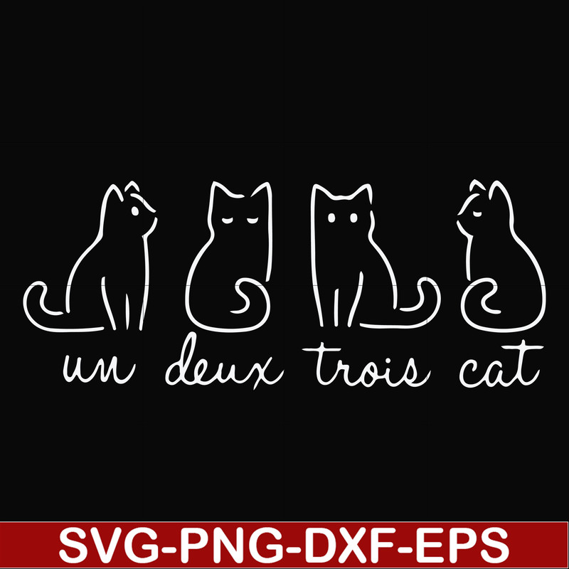 FN000961-Un deux trois cat svg, png, dxf, eps file FN000961.jpg