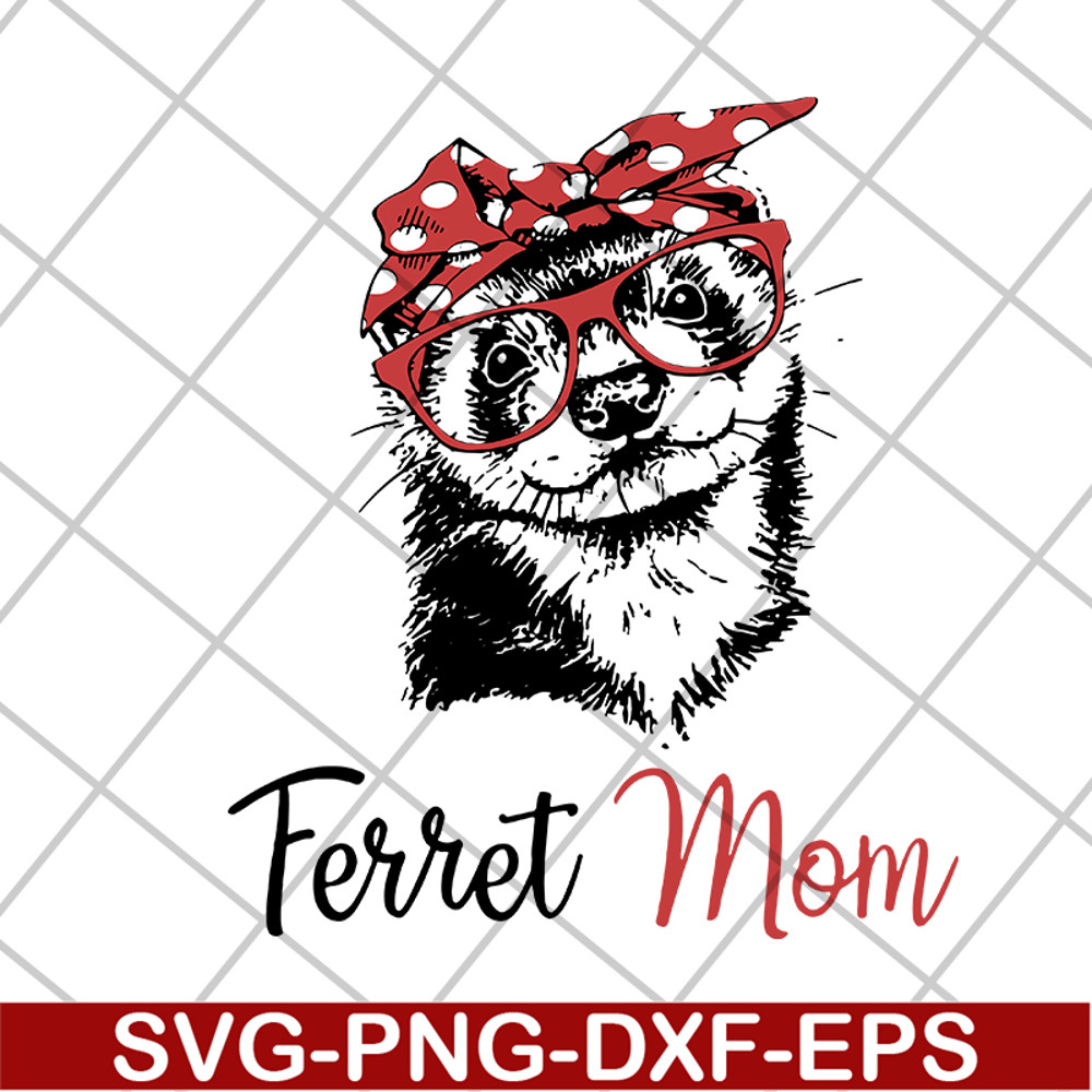 MTD1702109-Ferret mom svg, Mother's day svg, eps, png, dxf digital file MTD1702109.jpg