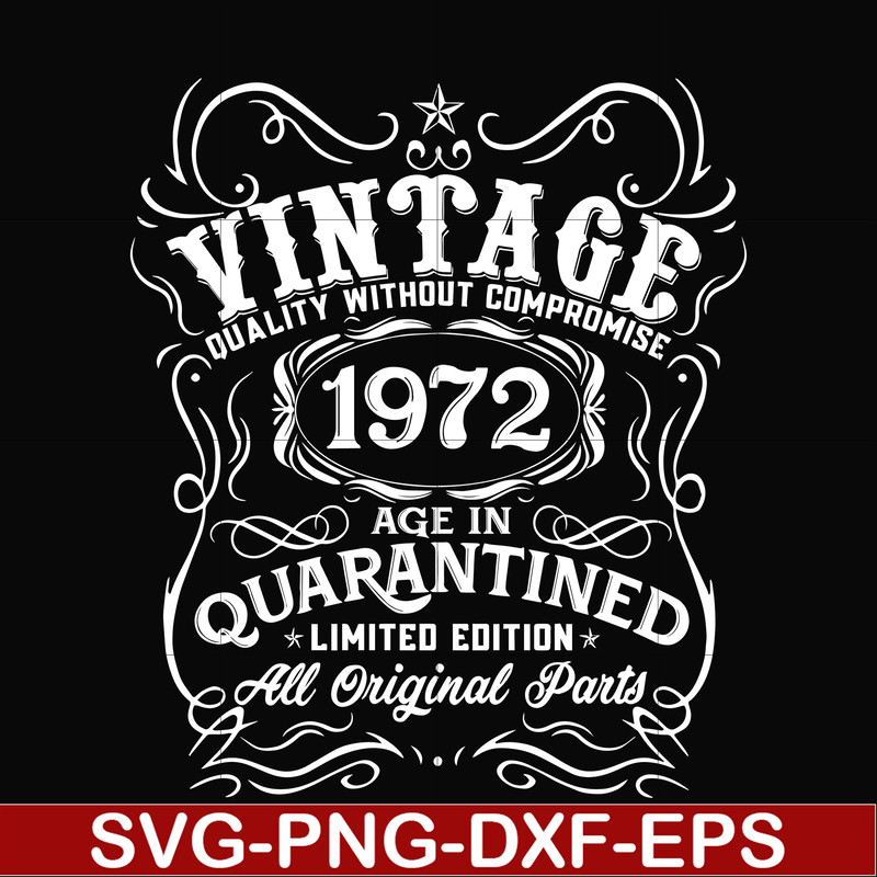 NBD0099-Vintage 1972 age in quarantined limited edition svg, limited edition svg,1972 birthday svg, png, dxf, eps digital file NBD0099.jpg