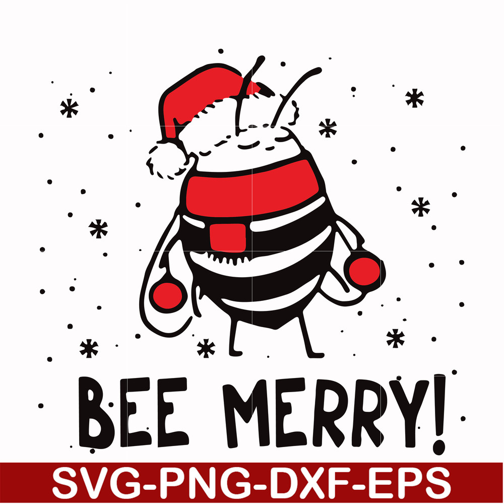NCRM0015-Bee merry svg, christmas svg, png, dxf, eps digital file NCRM0015.jpg