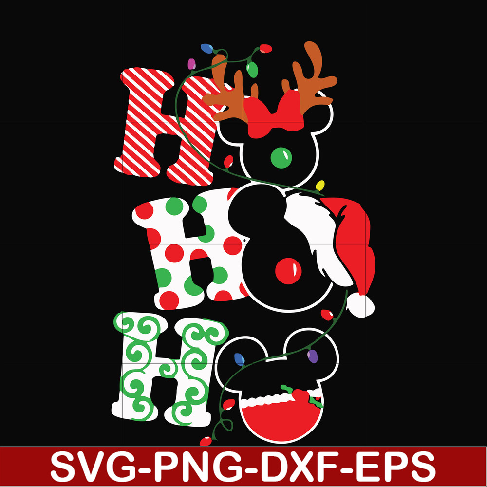 NCRM0100-Ho Ho Ho Christmas Mickey Heads svg, png, dxf, eps digital file NCRM0100.jpg