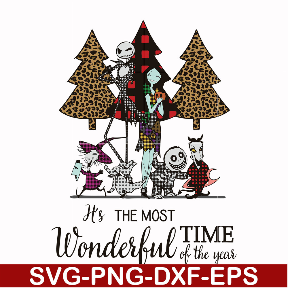 NCRM0116-It's the most wonderful time of the year svg, Skellington And Sally svg, png, dxf, eps digital file NCRM0116.jpg