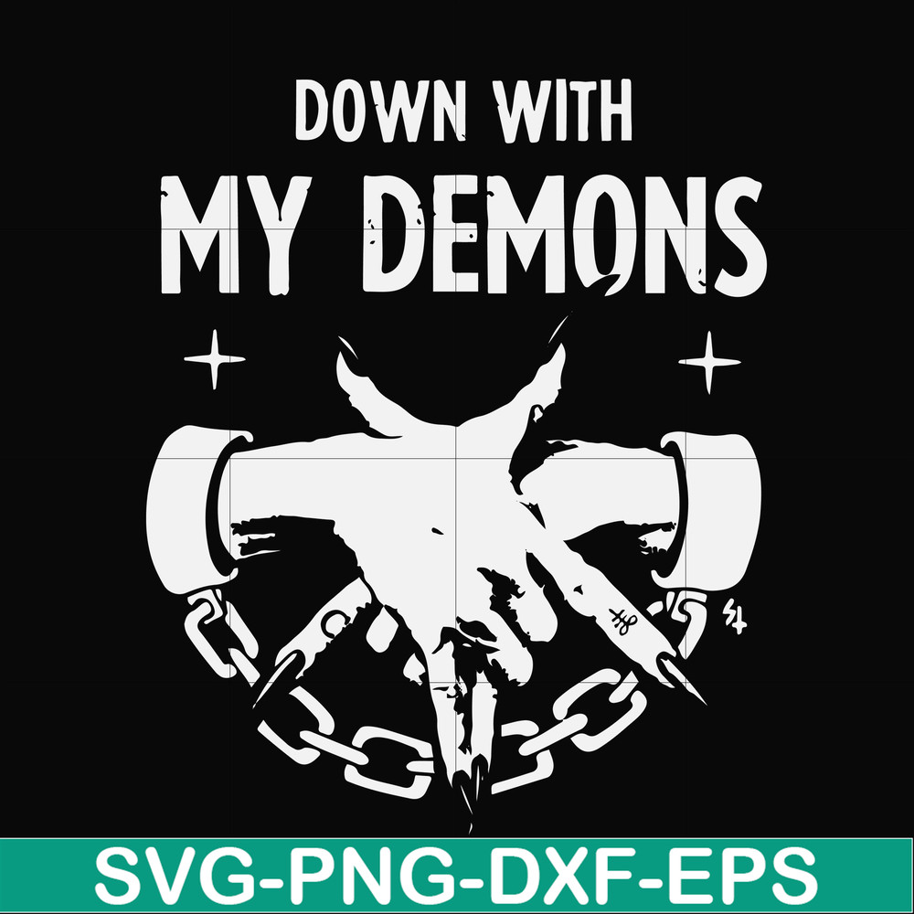 FN000696-Down with my Demons svg, png, dxf, eps file FN000696.jpg