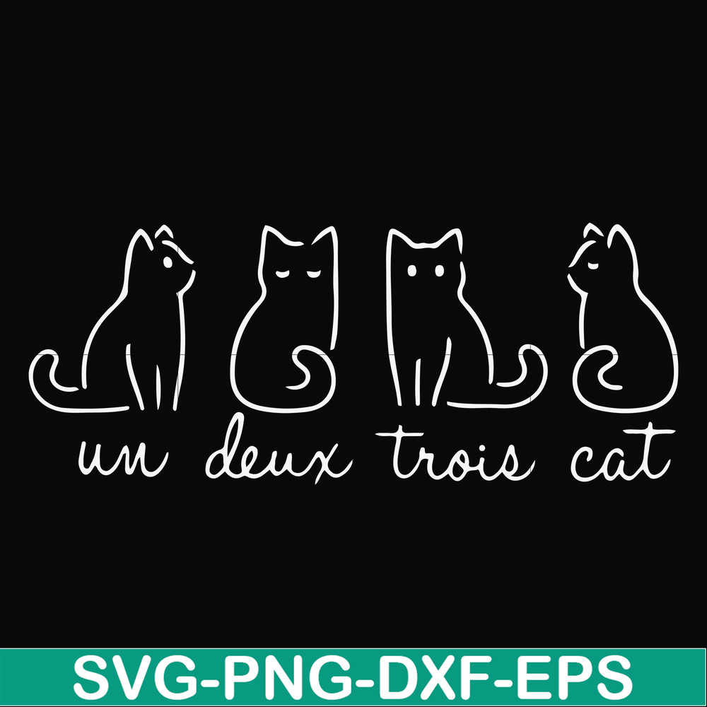 FN000961-Un deux trois cat svg, png, dxf, eps file FN000961.jpg