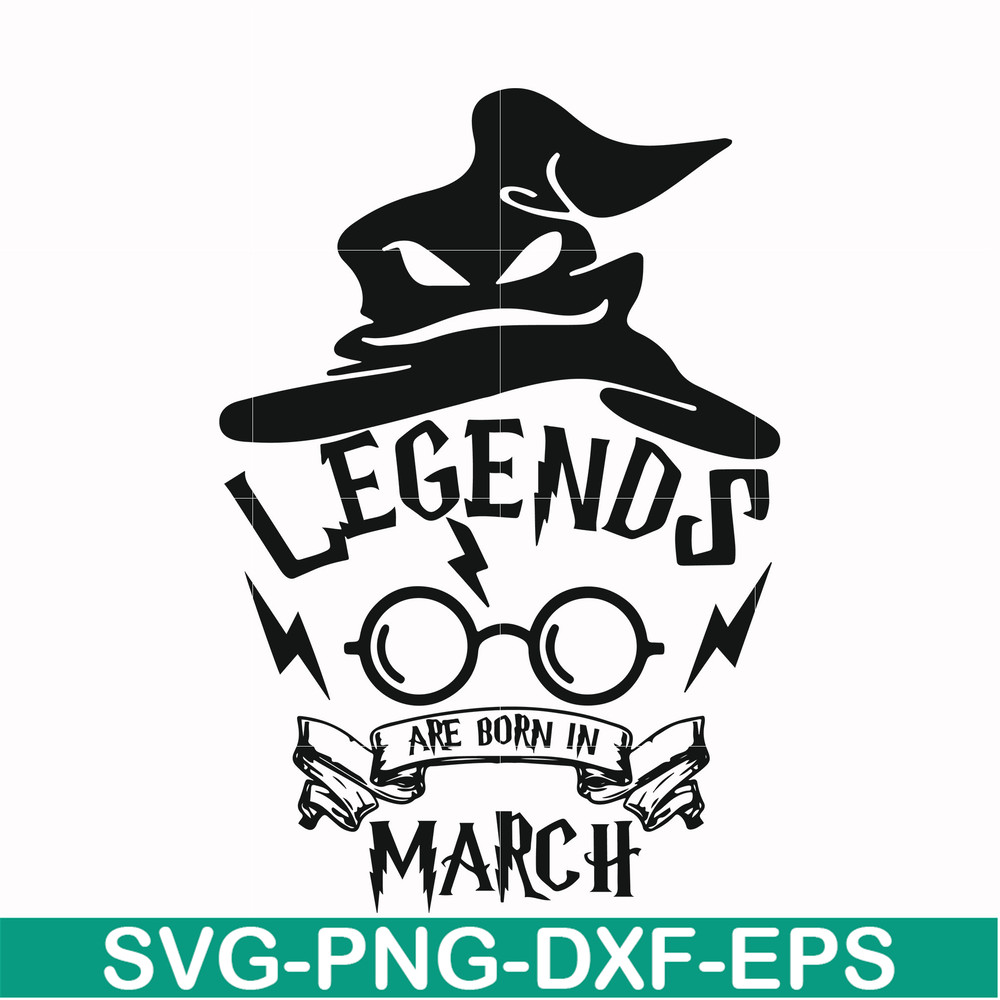 HRPT00025-Legends are born in March svg, png, dxf, eps file HRPT00025.jpg
