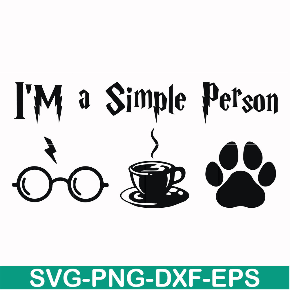 HRPT00027-I'm a simple person svg, png, dxf, eps file HRPT00027.jpg