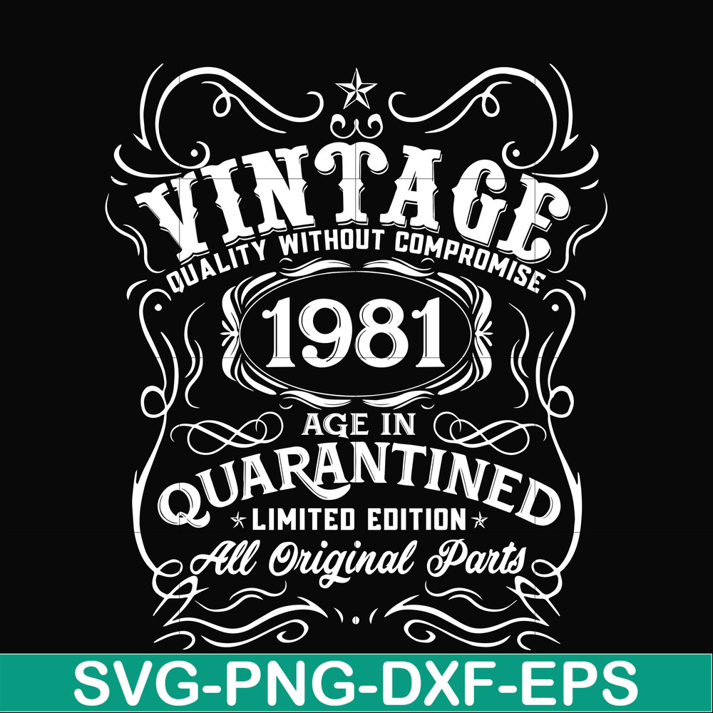 NBD0108-Vintage 1981 age in quarantined limited edition svg, limited edition svg, 1981 birthday svg, png, dxf, eps digital file NBD0108.jpg