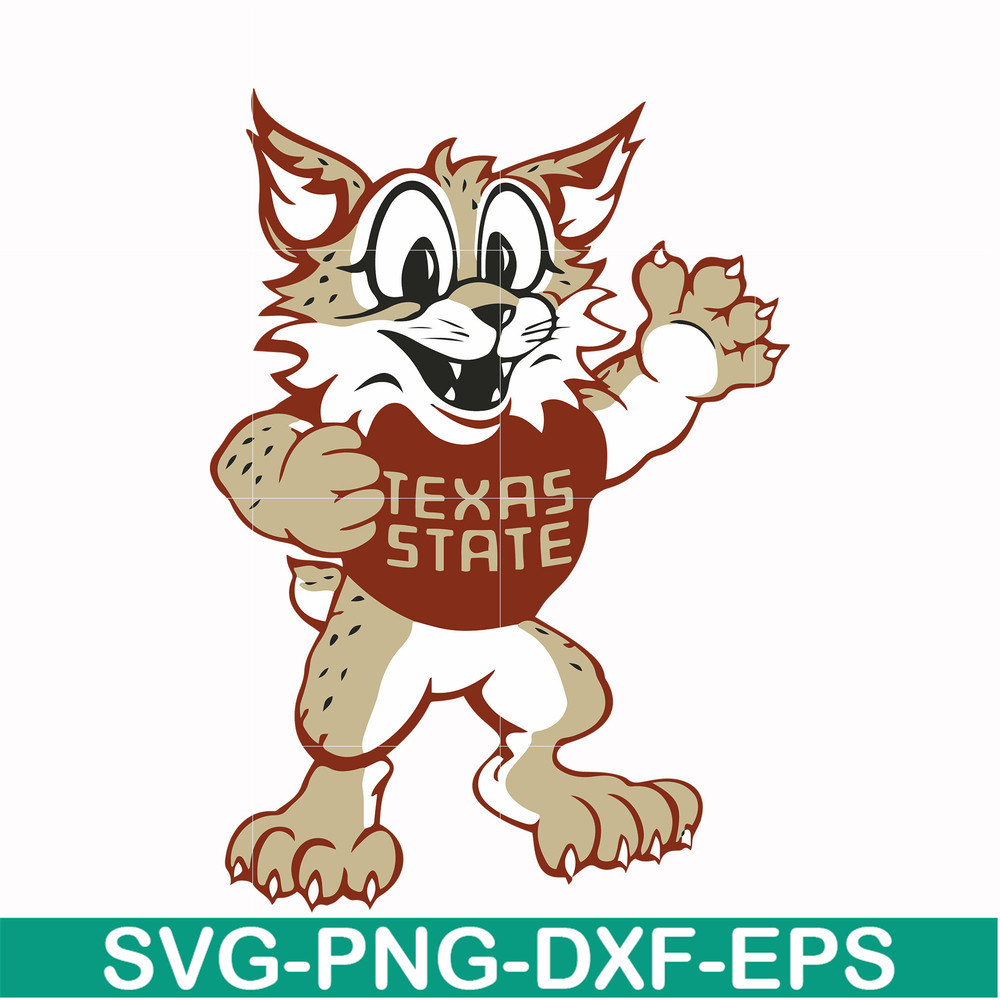 NCAA0000287-Texas State Bobcats svg, png, dxf, eps file NCAA0000287.jpg