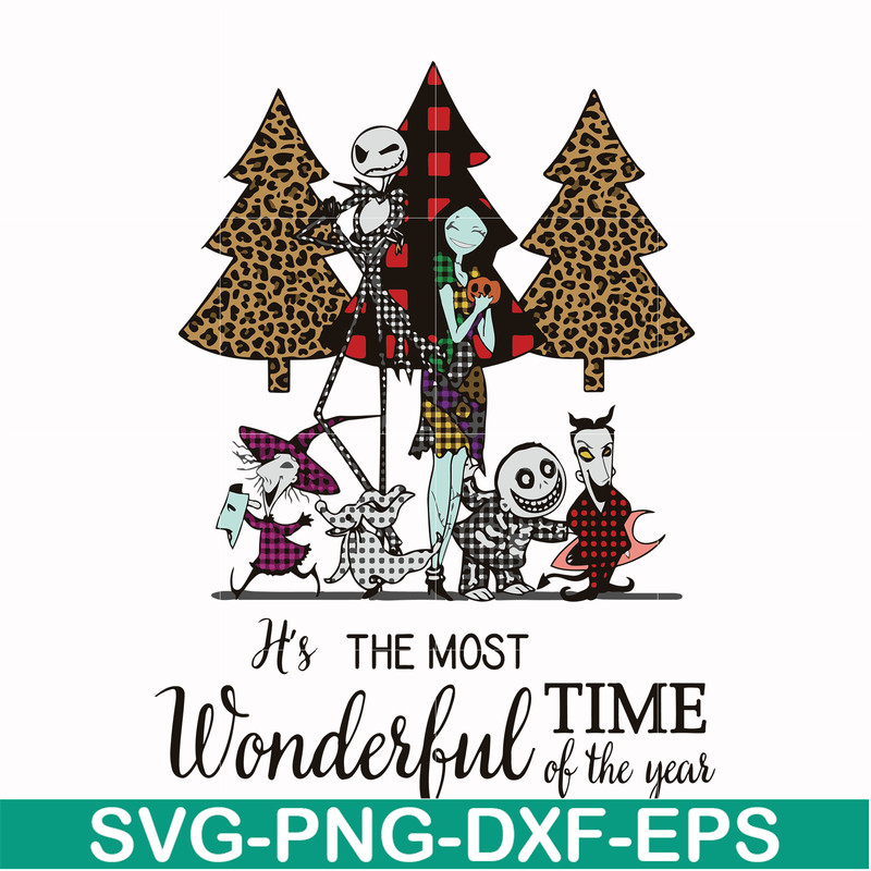 NCRM0116-It's the most wonderful time of the year svg, Skellington And Sally svg, png, dxf, eps digital file NCRM0116.jpg
