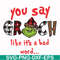 NCRM1307203-You say grinch like it's a bad word svg, png, dxf, eps digital file NCRM1307203.jpg