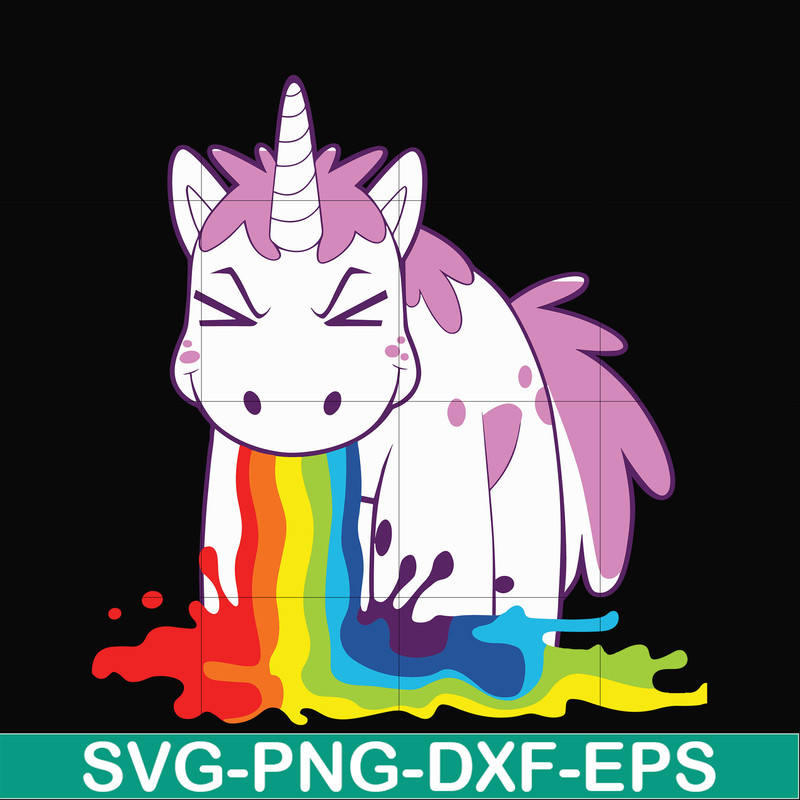 OTH0013-Cute magic unicorn and rainbow svg, png, dxf, eps digital file OTH0013.jpg