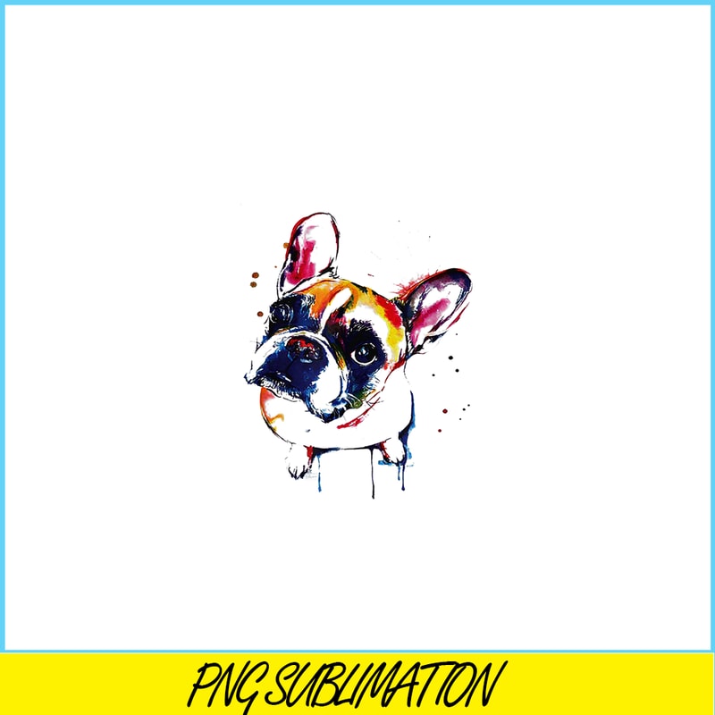 HL161023146-Funny Colorful French Bulldog PNG, French Bulldog PNG, French Dog Artwork PNG.png
