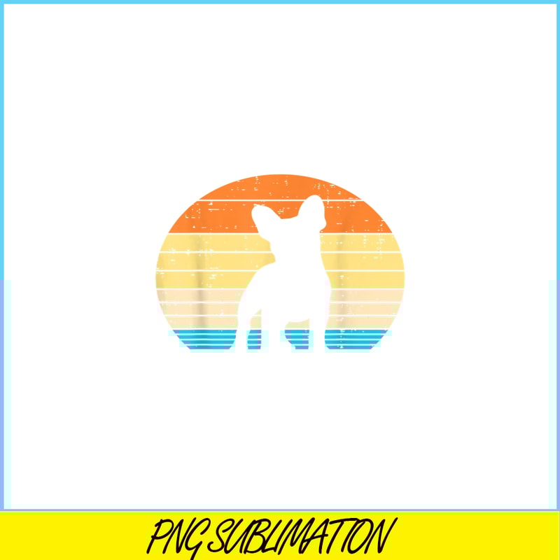 HL16102392-French Bulldog Sunset Retro PNG, Frenchie Dog Lover PNG, French Dog Artwork PNG.png