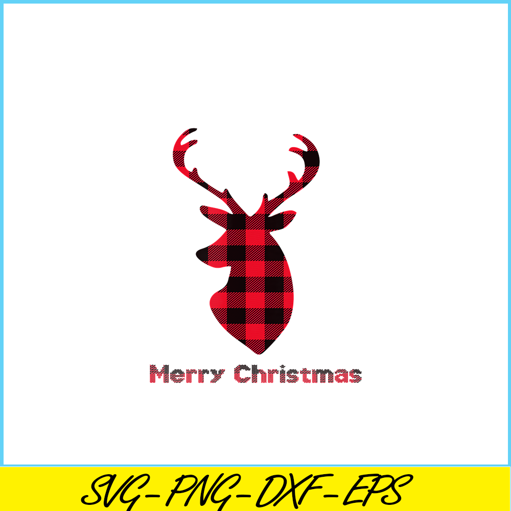 PNG141023111-Buffalo Plaid Reindeer Christmas Tee Santa Hat Merry Xmas T-Shirt Png.png