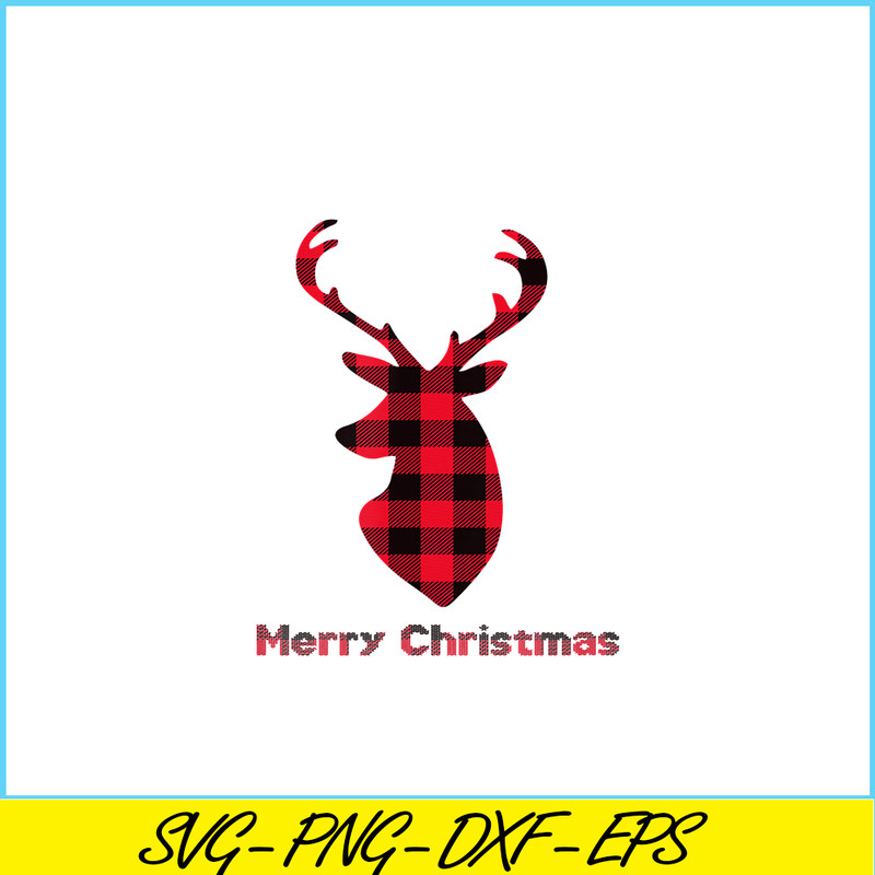 PNG141023111-Buffalo Plaid Reindeer Christmas Tee Santa Hat Merry Xmas T-Shirt Png.png
