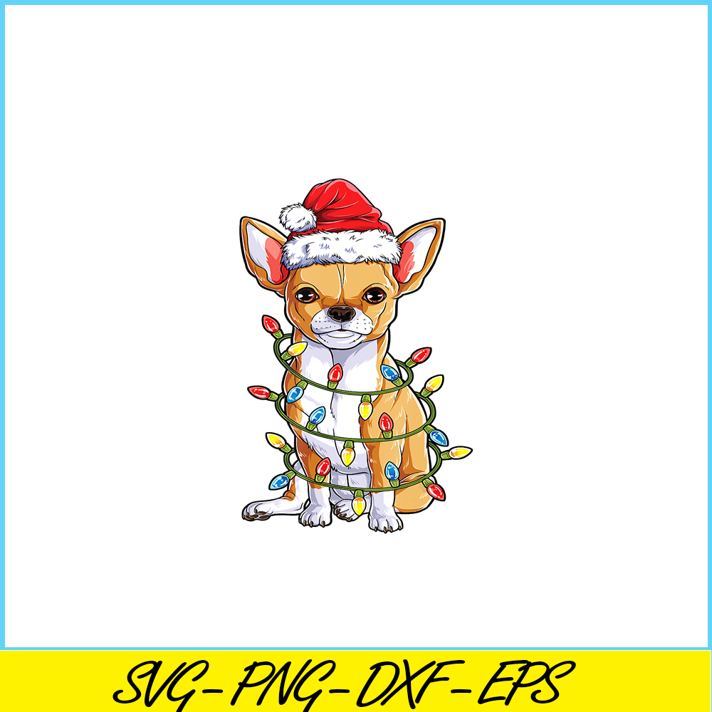 PNG141023130-Chihuahua Santa Christmas Tree Lights Xmas Gifts Boys Kids T-Shirt Png.png