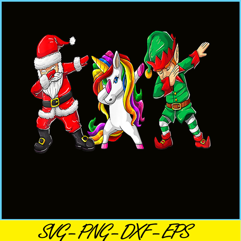PNG14102353-Dabbing Santa Elf Unicorn Christmas Kids Boys Men Xmas Gifts T-Shirt Png.png