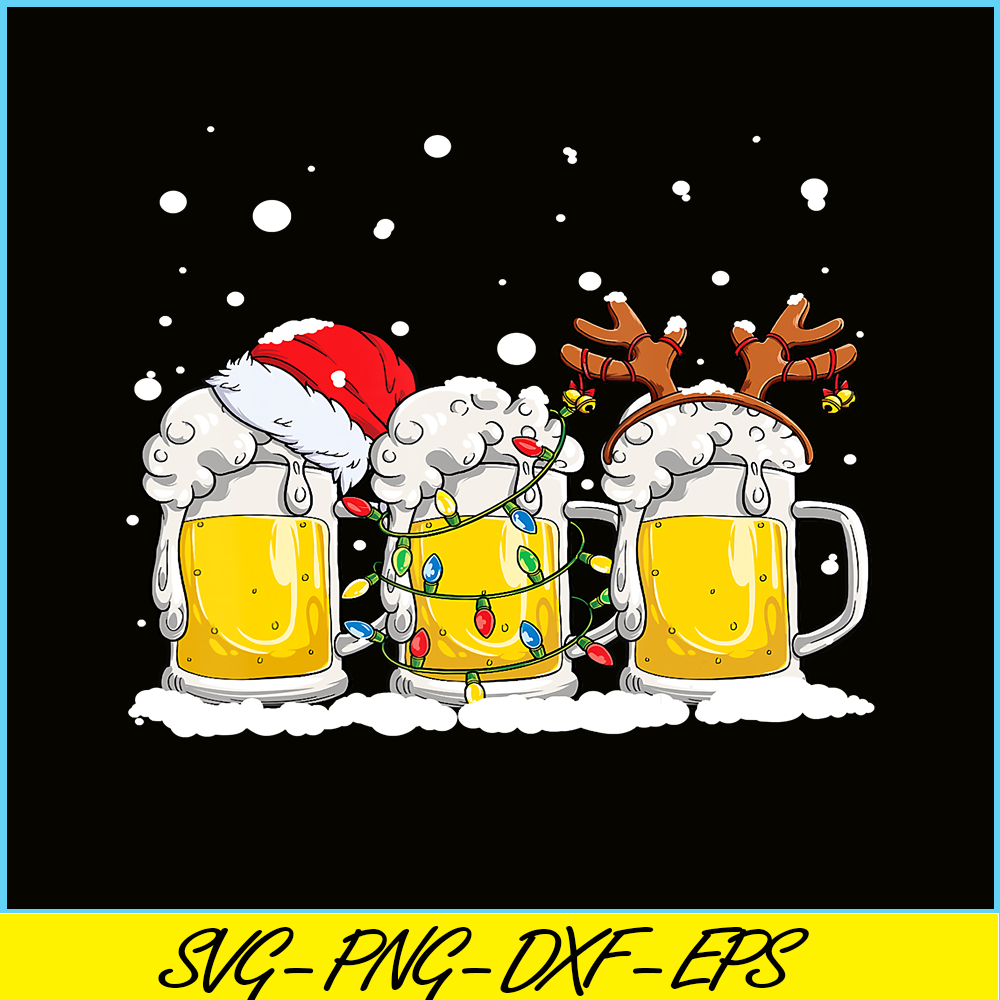 PNG14102392-Beer Christmas Mug Santa Reinbeer Xmas lights Gift Men Women T-Shirt Png.png