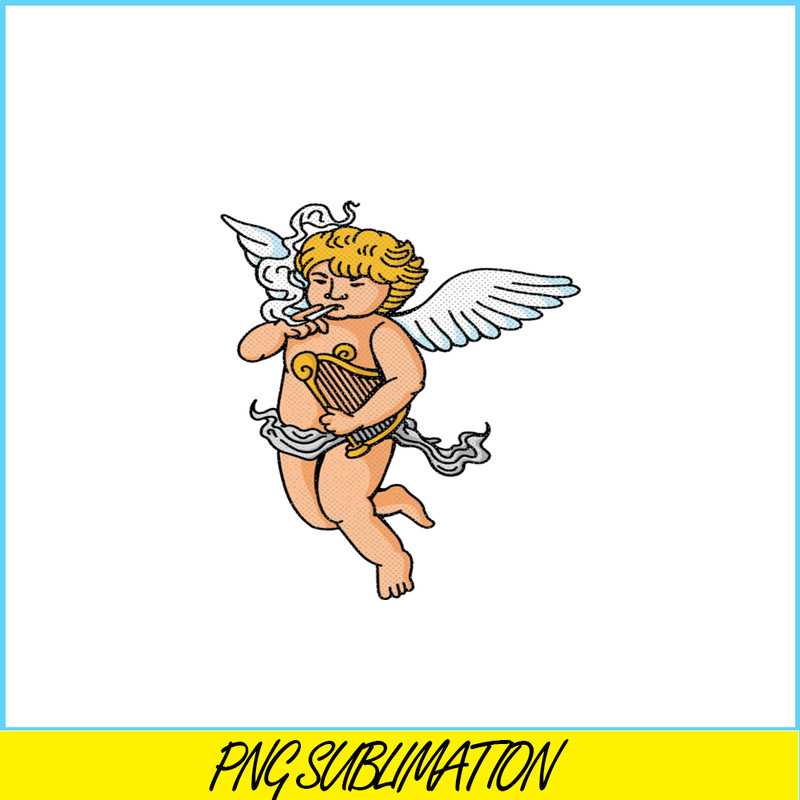 VLT21102334-Cupid Smoking PNG, Funny Valentine PNG, Valentine Holidays PNG.png