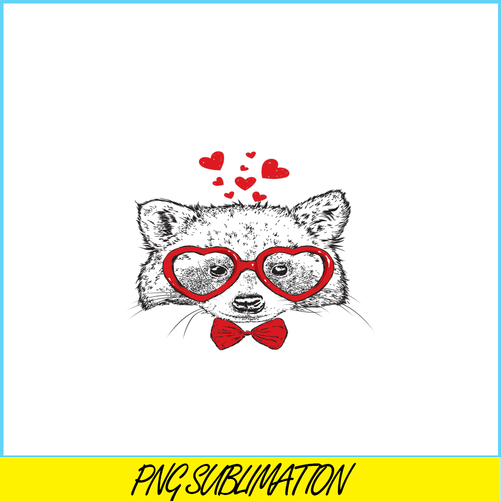 VLT21102348-Racoon Sunglasses PNG, Funny Valentine PNG, Valentine Holidays PNG.png