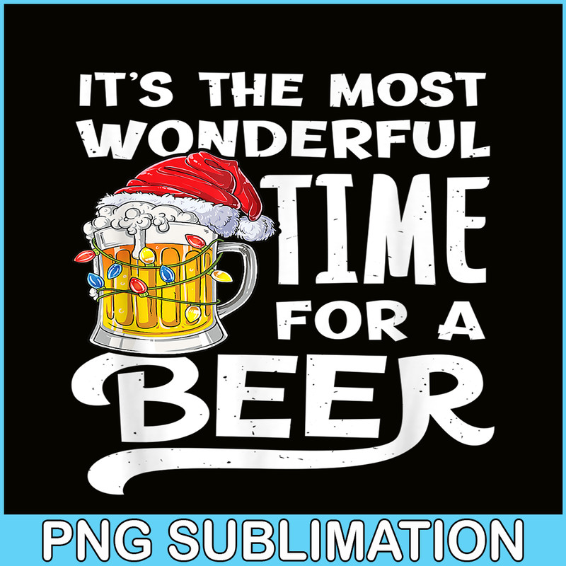 BEER28102350-The Most Wonderful Time For A Beer Beer Christmas Beer PNG Beer Santa PNG.png