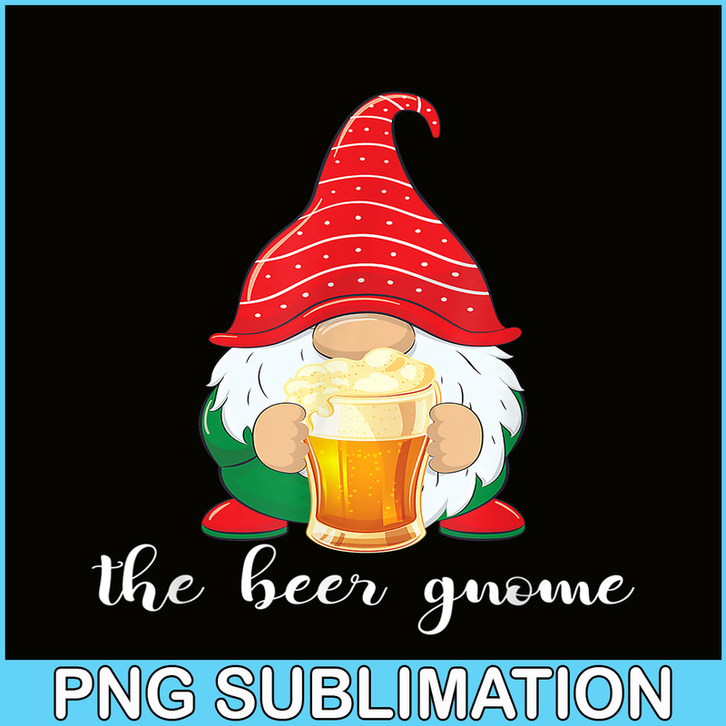 BEER28102315-Christmas Funny Gnome Beer Lovers PNG The Beer Gnome PNG Drunk Gnome PNG.png