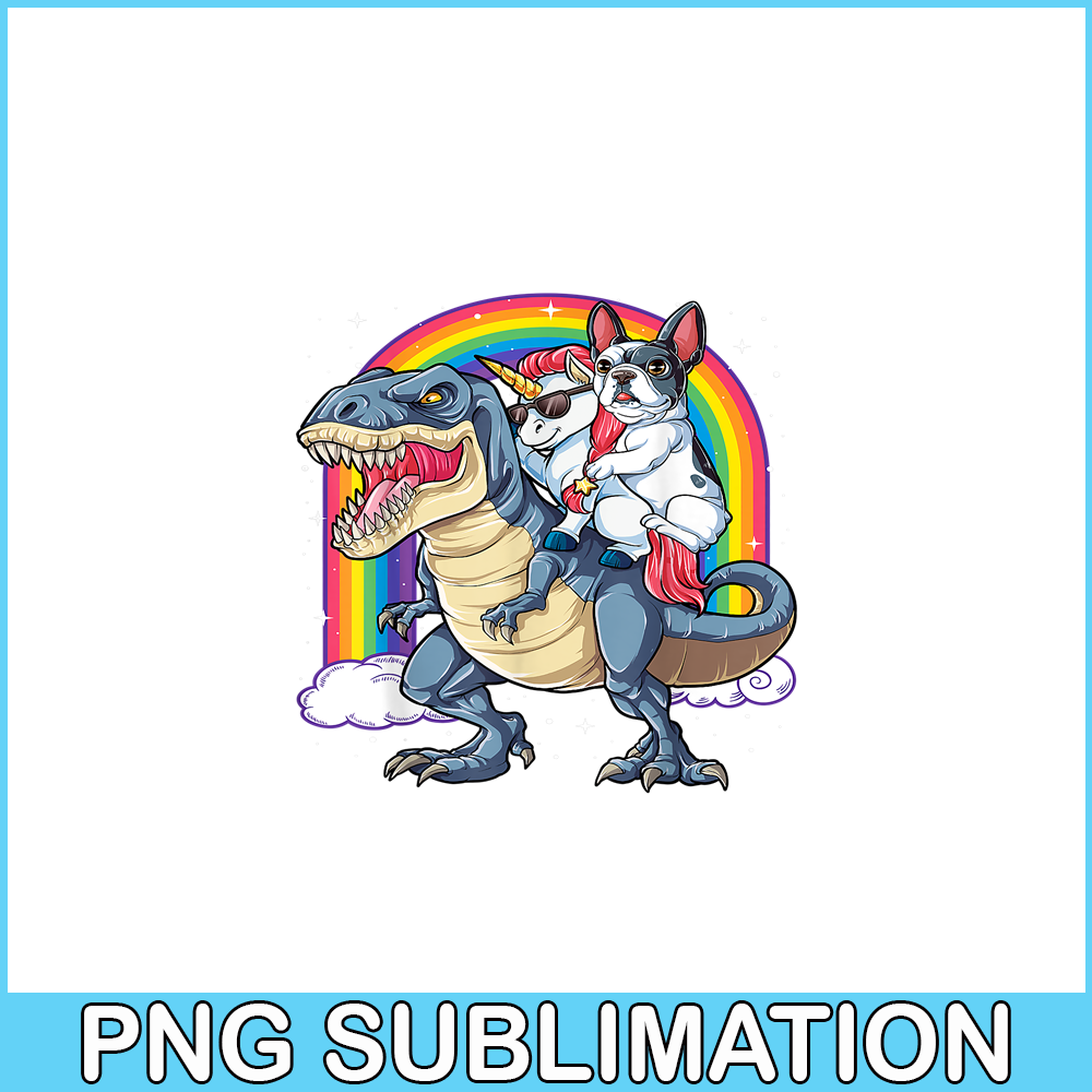 HL161023104-French Bulldog Unicorn Dinosaur T Rex PNG, Frenchie Dog Lover PNG, French Dog Artwork PNG.png