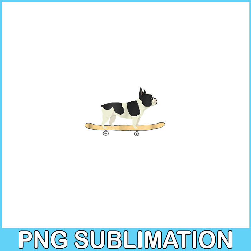 HL161023153-Funny Skateboarding Bulldog Puppy PNG, Frenchie Bulldog PNG, French Dog Artwork PNG.png