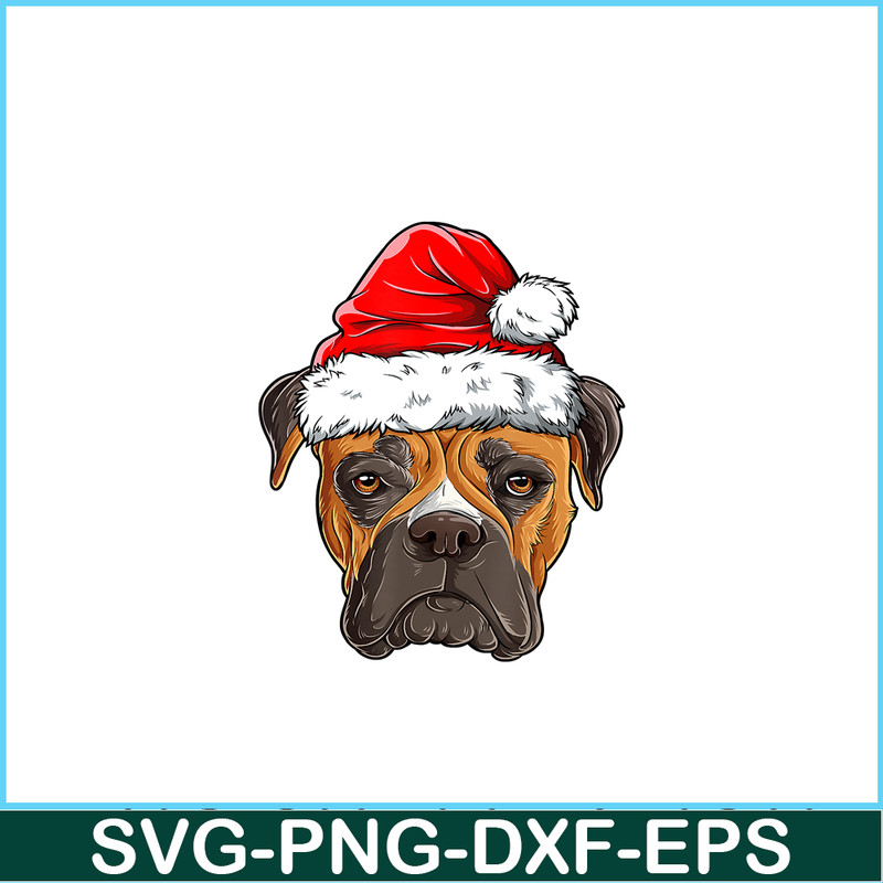 PNG141023107-Boxer Christmas Dog Santa Hat Xmas Boys Kids Girls Gifts T-Shirt Png.png