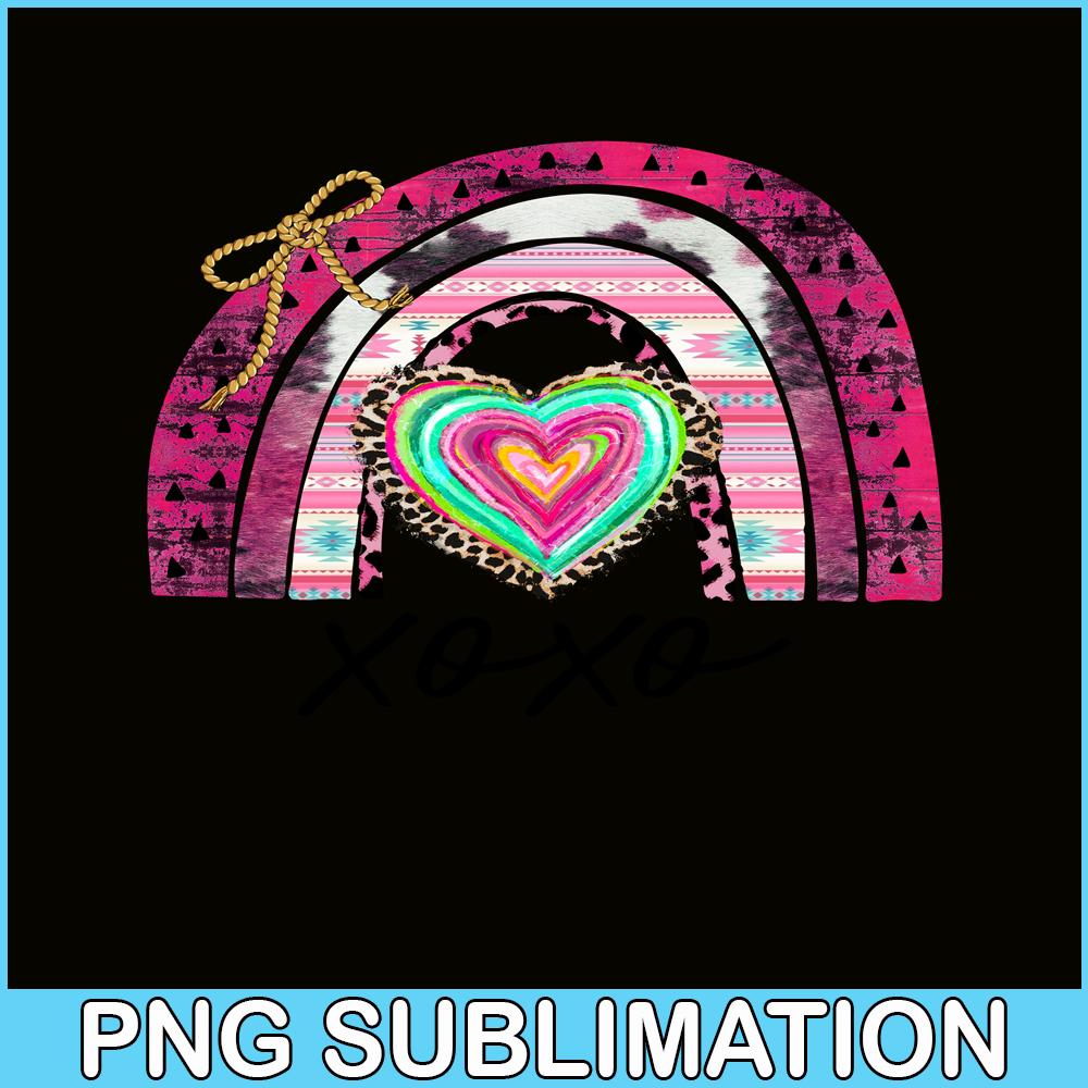 VLT21102392-XOXO Rainbow PNG, Sweet Valentine PNG, Valentine Holidays PNG.png
