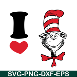 I Love The Hat Cat Svg, Dr Seuss Svg, Cat In The Hat Svg Ds104122369