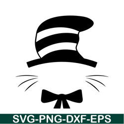 Black Cat With Hat Monogram Svg, Dr Seuss Svg, Cat In The Hat Svg Ds105122308