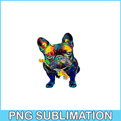 colorful bulldog mascot png, frenchie dog lover png, french dog artwork png