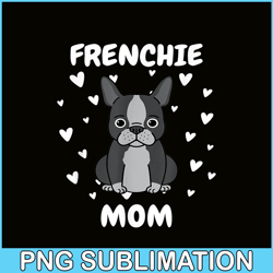 frenchie mom heart png, french bulldog png, french dog artwork png