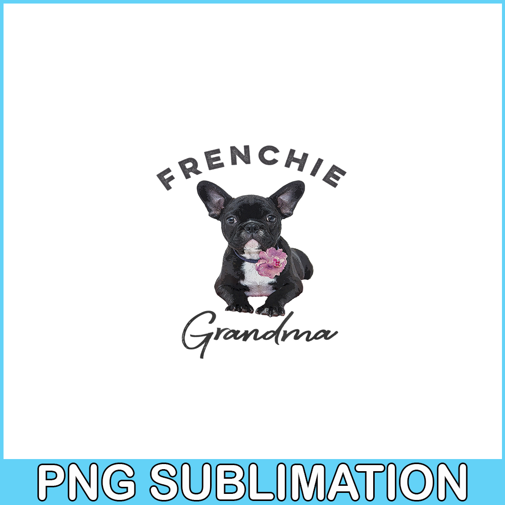 HL16102352-Frenchie Bulldog Flower PNG, French Dog Artwork PNG, Bulldog Mascot PNG.png