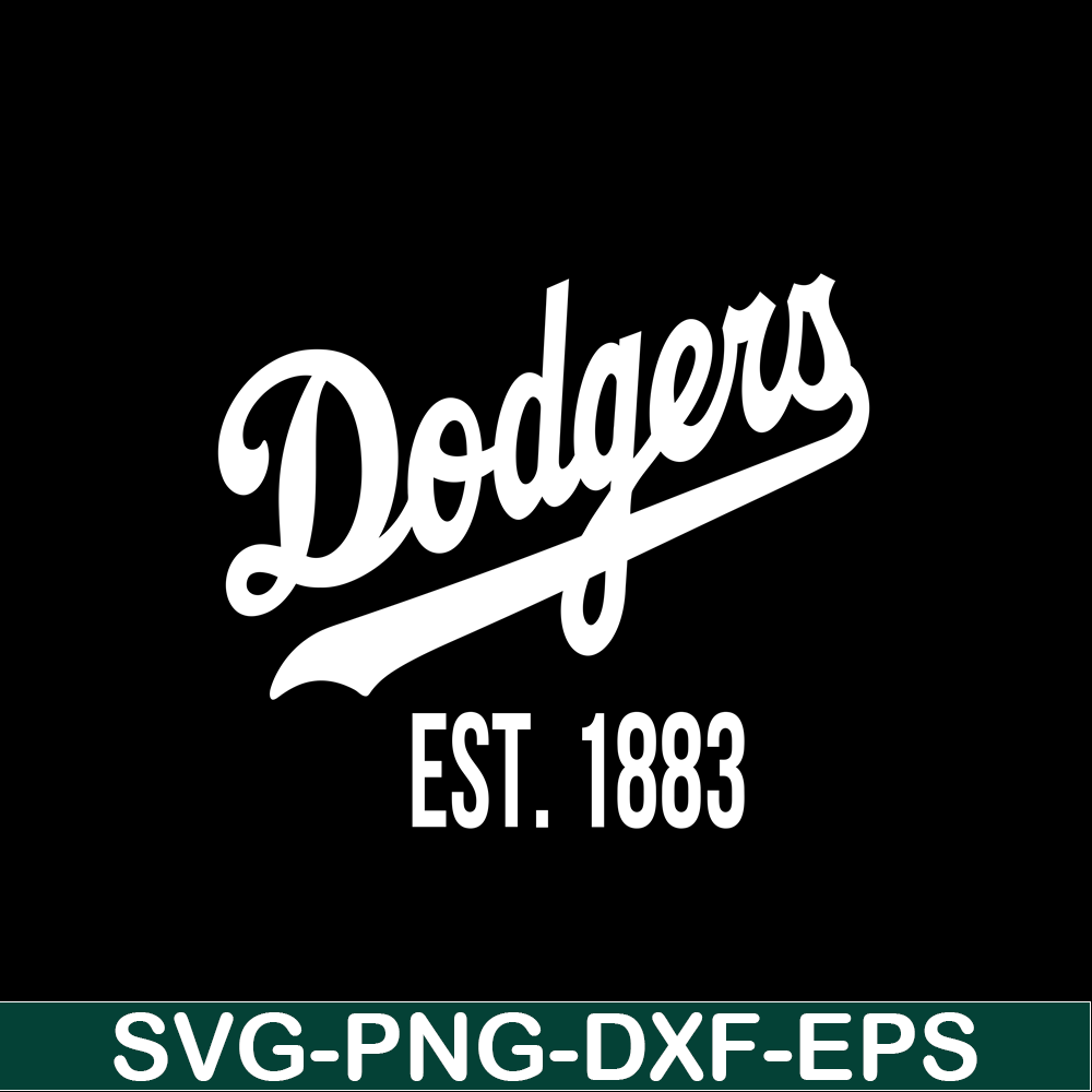 MLB011223136-Dodgers EST 1883 Text SVG, Major League Baseball SVG, MLB Lovers SVG MLB011223136.png