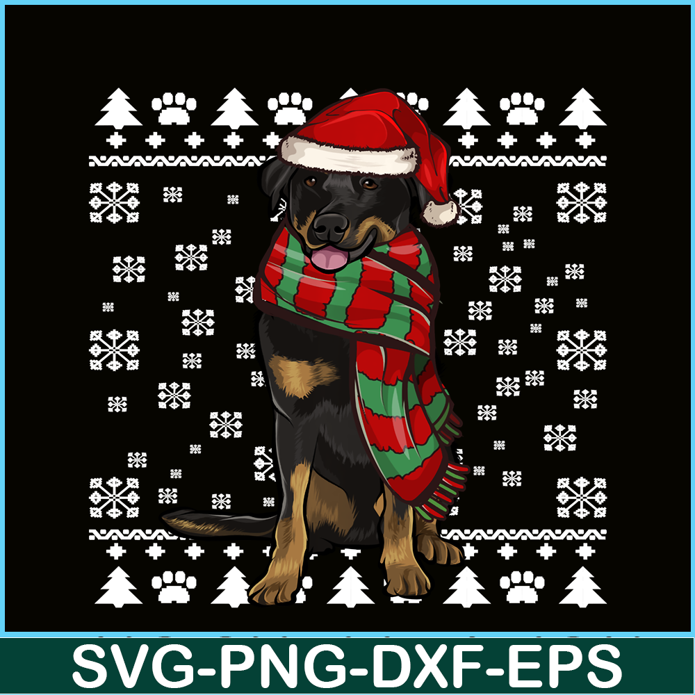 PNG14102391-Beauceron Dog Santa Hat Xmas Ugly Christmas Long Sleeve T-Shirt Png.png