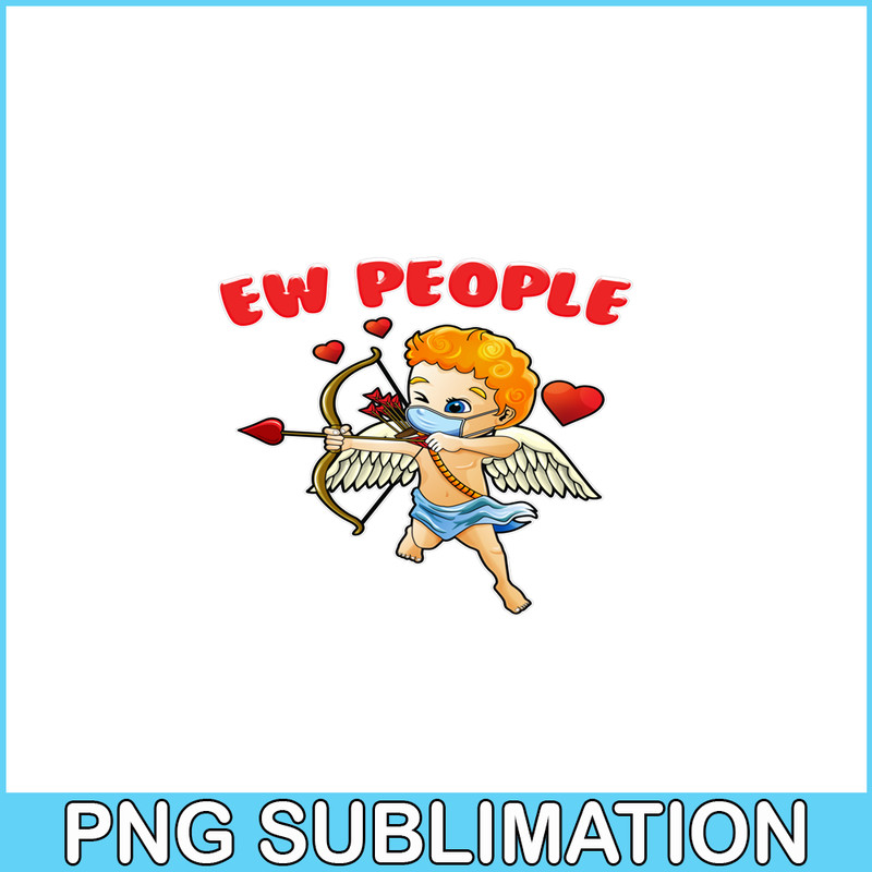 VLT19102337-Ew People Cupid Wearing Mask PNG, Hearts Valentine PNG, Valentine Holidays PNG.png