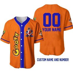 custom name goofy friend disney baseball jersey gift for lover
