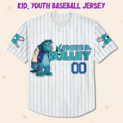 custom sulley blue jersey, disney baseball shirts baseball jersey