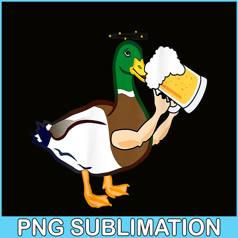 BEER28102321-Drunken Duck With Beer PNG Beer Lover PNG Beer Party PNG.png