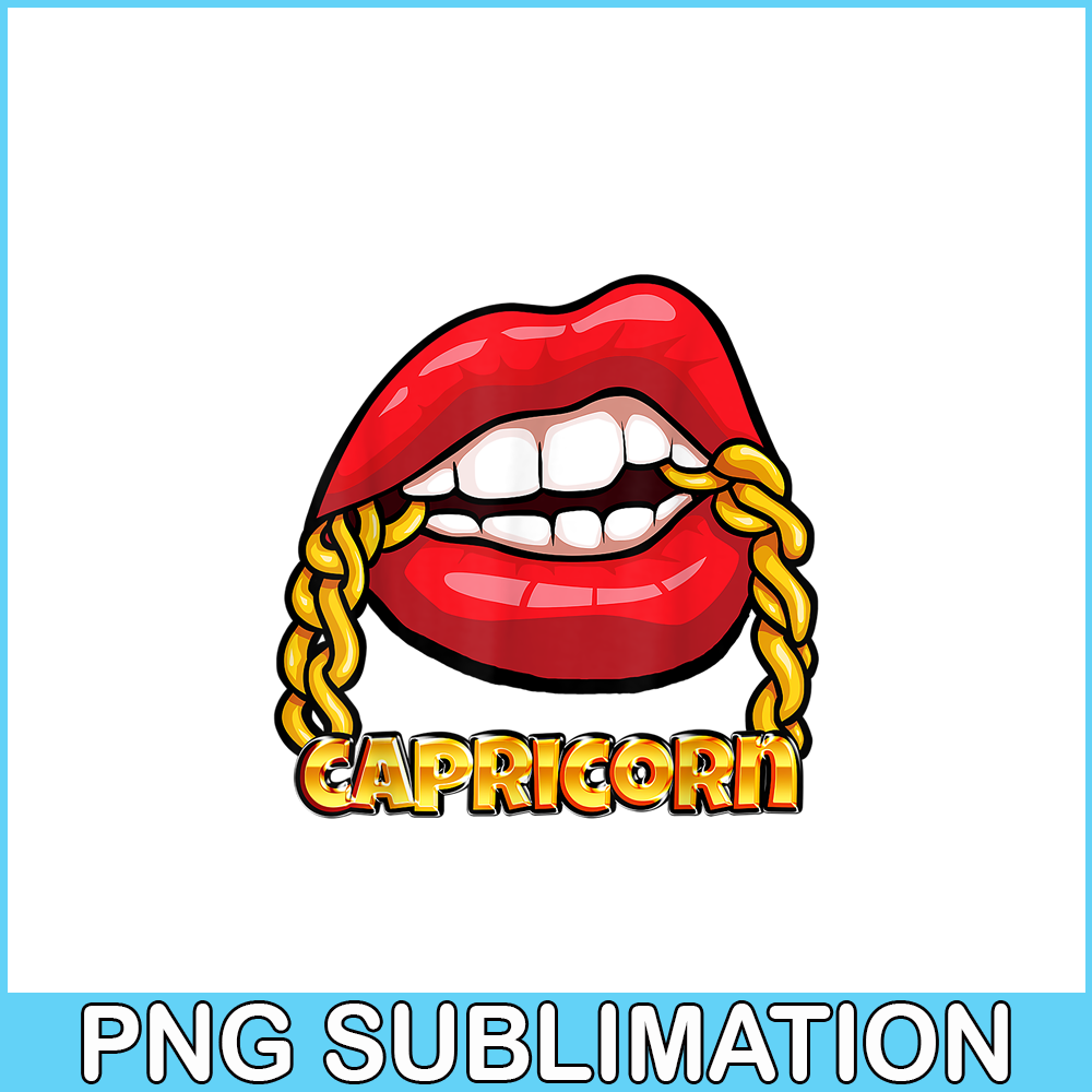 CPB28102362-Juicy Lips Gold Chain Capricorn PNG Zodiac Sign PNG Capricorn PNG.png