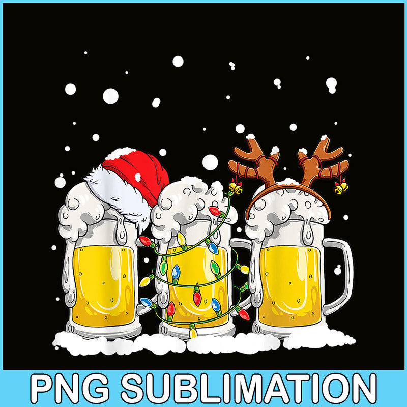 BEER28102305-Beer Christmas PNG Mug Santa Reinbeer PNG Xmas lights PNG.png